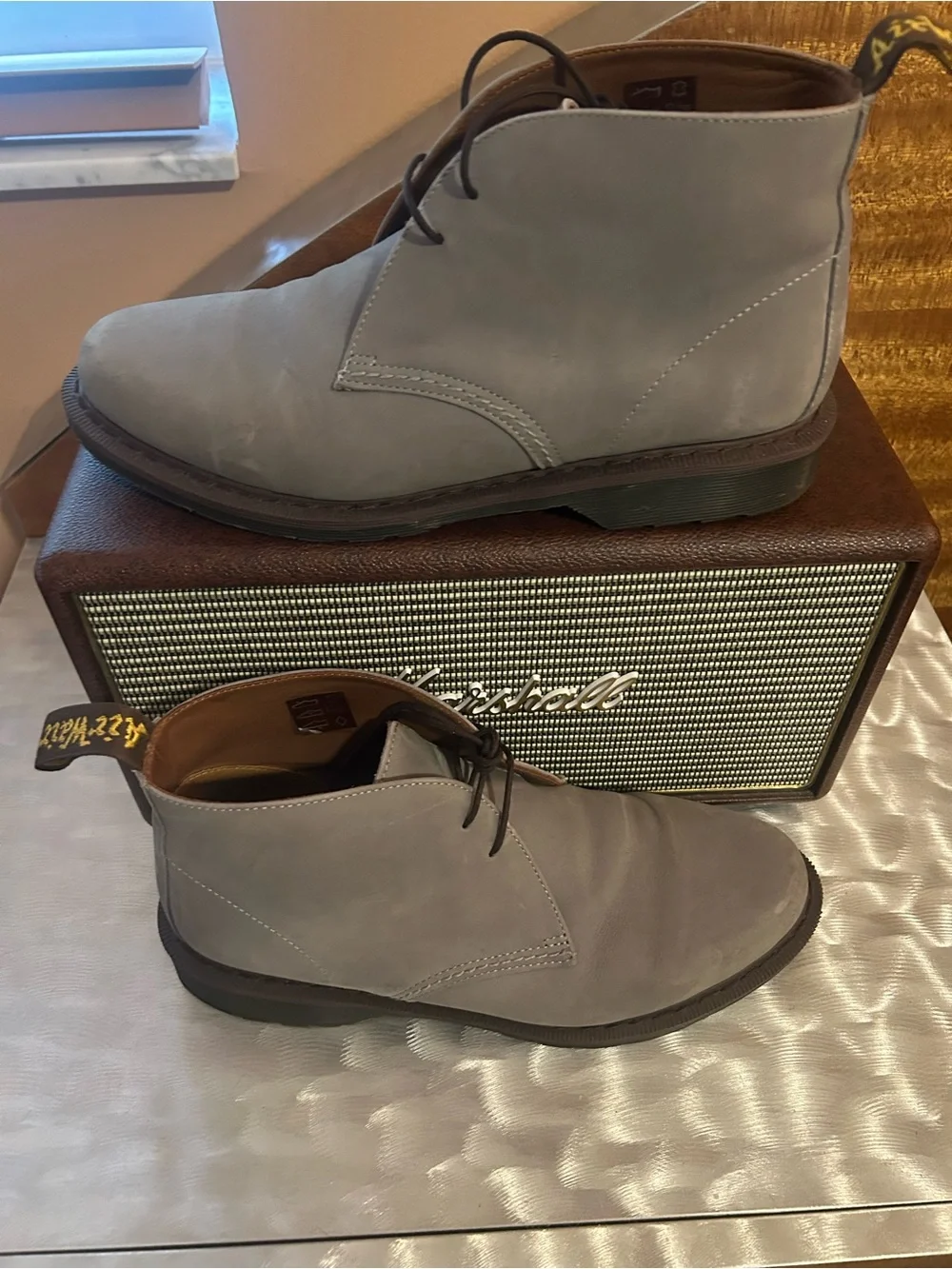 Dr. Martens Men's Gray  Boots - Classic Lace-Up Chukka